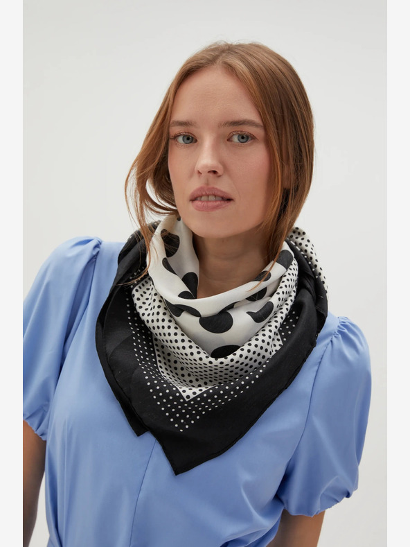 Moodo Fehér és fekete női mintás sál Moodo