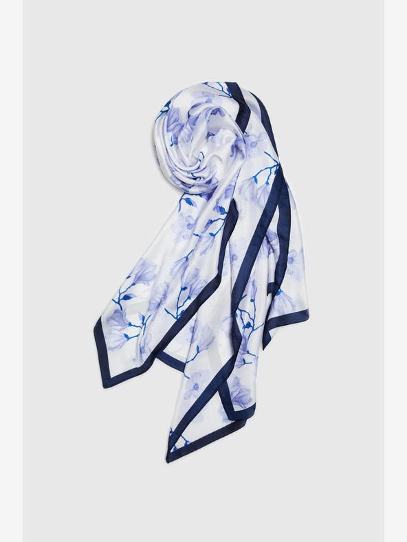Moodo Fehér és kék női virágos sál Moodo