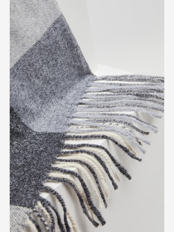 Moodo Moodo fehér és szürke női kockás sál