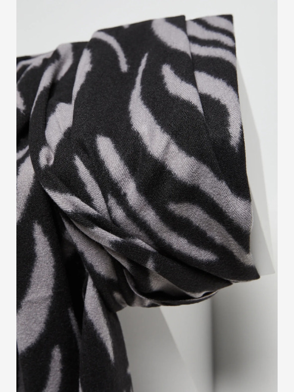 Moodo Moodo szürke és fekete női mintás sál