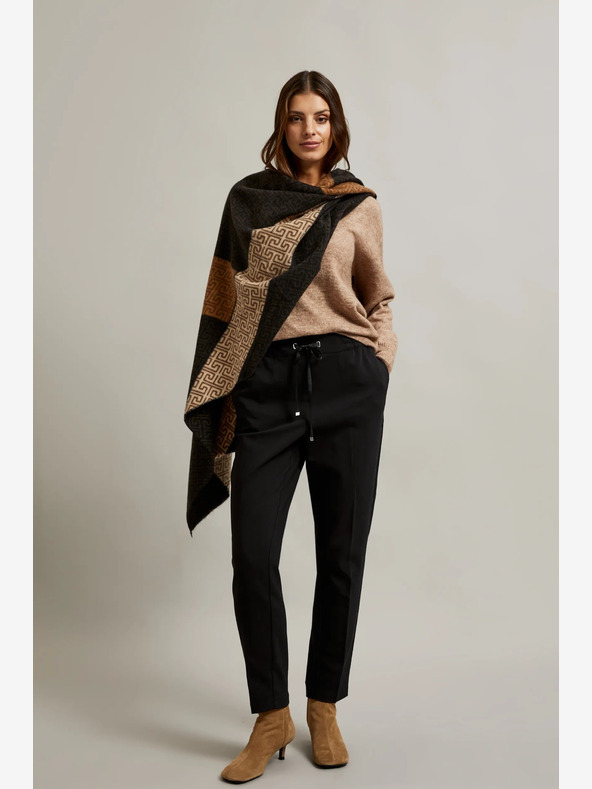 Moodo Barna és fekete női mintás női sál Moodo