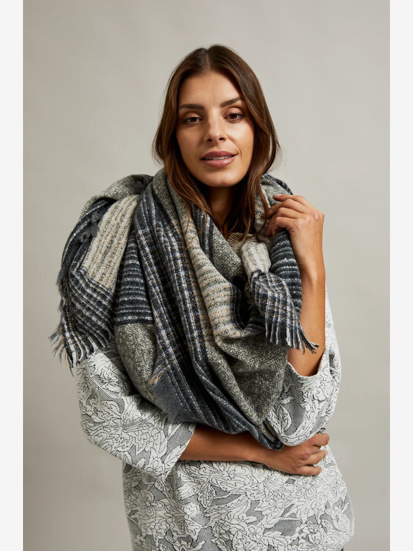 Moodo Moodo bézs-szürke női sál