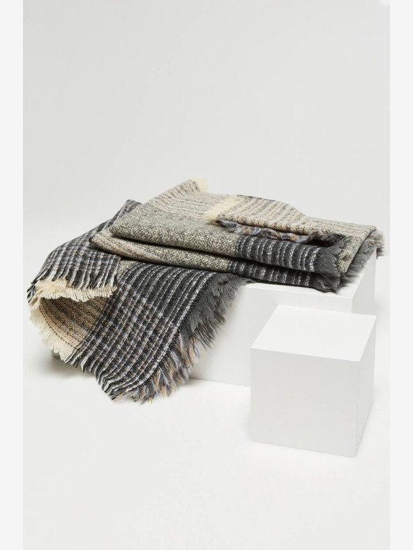 Moodo Moodo bézs-szürke női sál