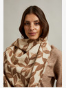 Moodo Moodo barna és bézs színű női mintás sál Moodo