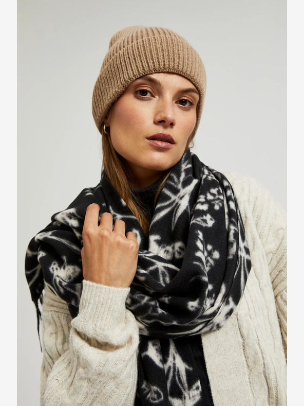 Moodo Moodo fehér és fekete női mintás sál Moodo