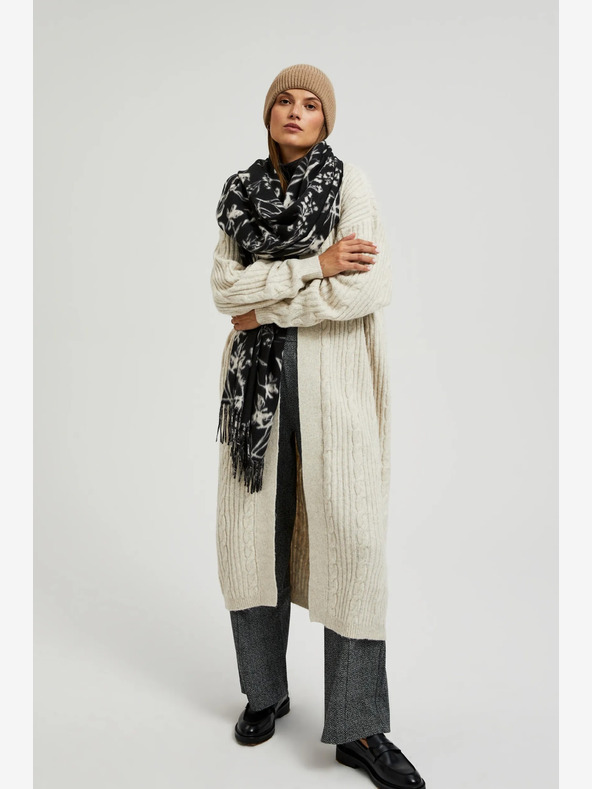 Moodo Moodo fehér és fekete női mintás sál Moodo