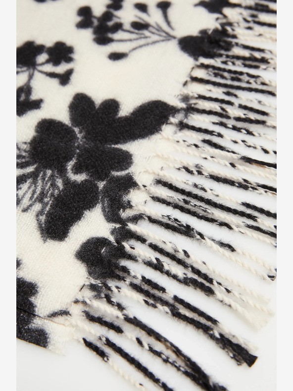 Moodo Fekete-fehér női virágos sál Moodo