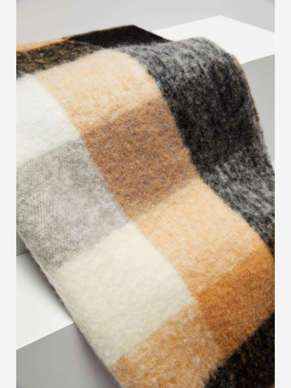 Moodo Fekete és bézs női kockás sál Moodo