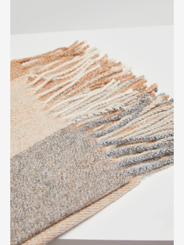 Moodo Moodo szürke és bézs női kockás sál