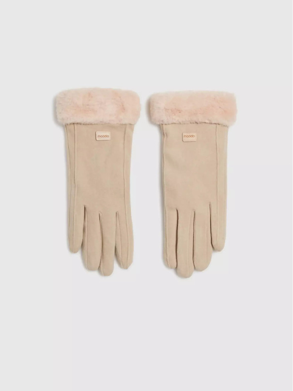 Moodo Moodo Bézs női kesztyű