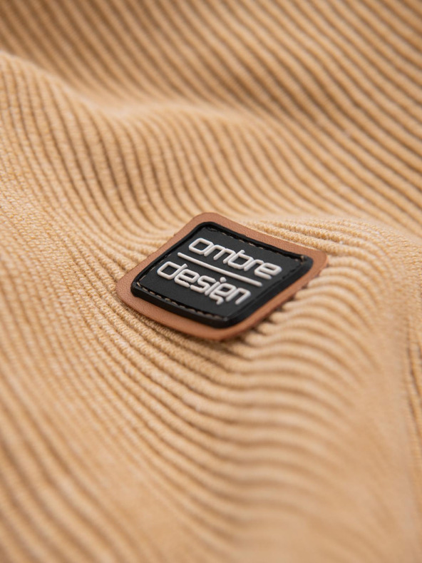 Ombre Clothing Férfi kötött RELAXED FIT pulóver mintás bézs Ombre ruházat