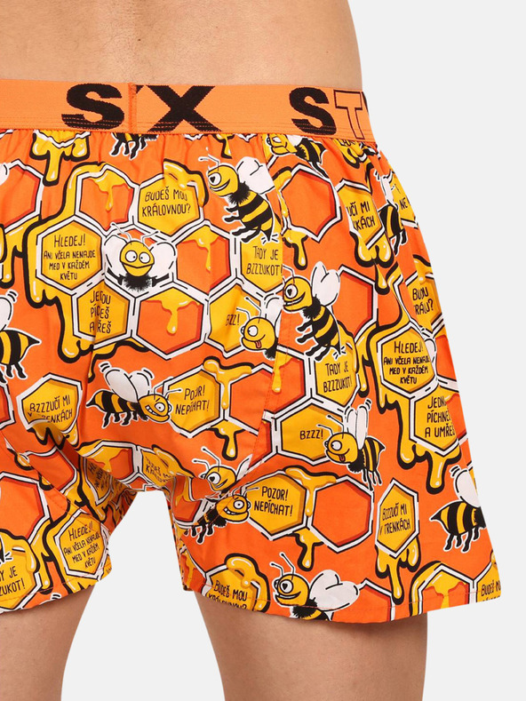 Styx Sárga és narancssárga Styx férfi mintás alvónadrág Méhek
