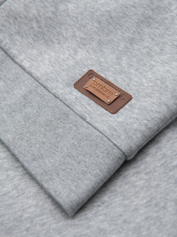 Ombre Clothing Férfi kapucnis, gombos pulóver - szürke melange V2 OM-SSZP-0186 Ombre Clothing Ombre Clothing