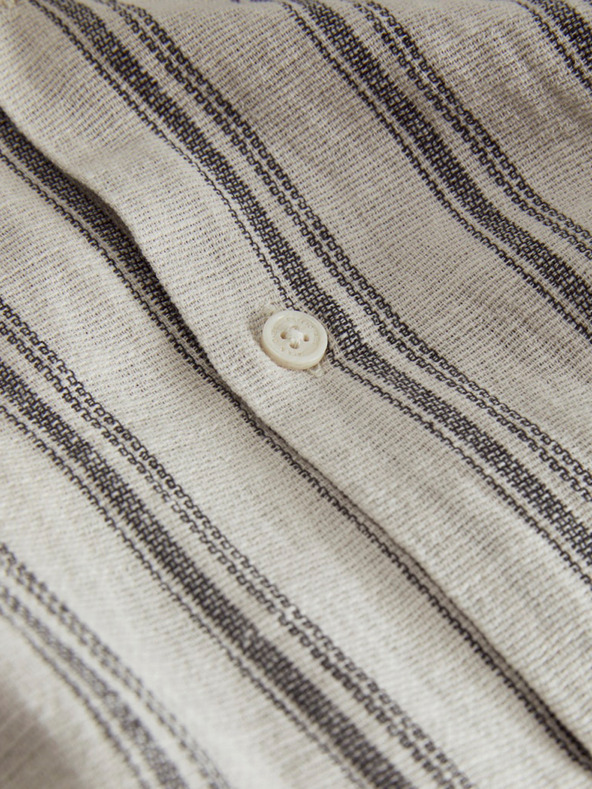 Jack & Jones Jack & Jones Corp bézs férfi csíkos rövid ujjú ing