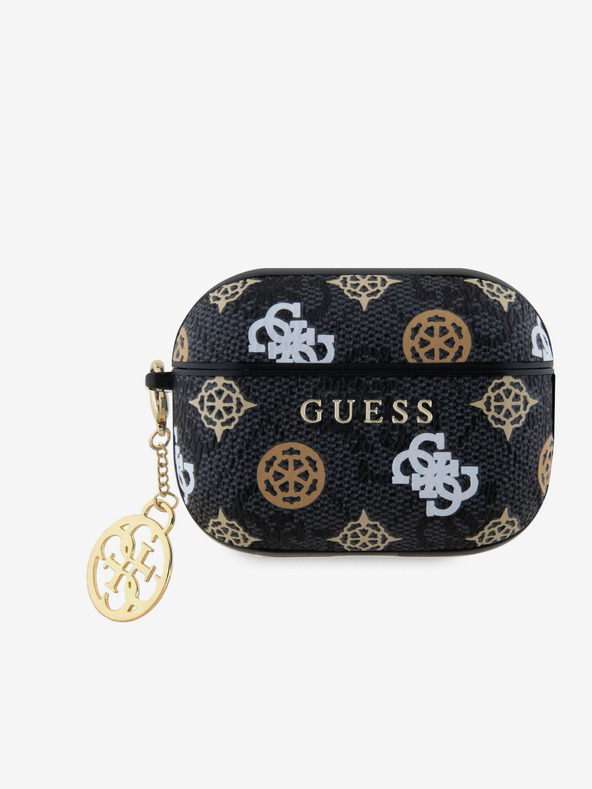 Guess Guess PU 4G Peony Charm tok AirPods Pro 2 készülékhez Fekete