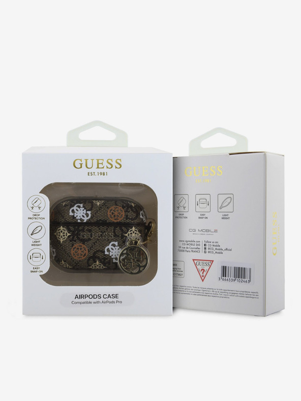 Guess Guess PU 4G Peony Charm tok AirPods Pro készülékhez Barna