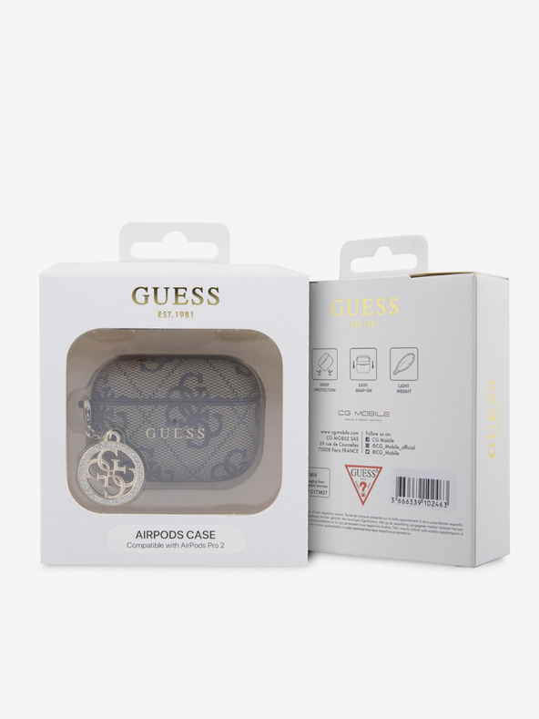 Guess Guess 4G Script PC/PU Charm tok az AirPods Pro 2 készülékhez Barna
