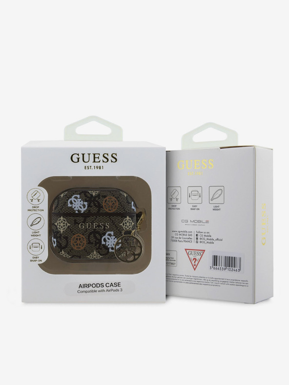 Guess Guess PU 4G bazsarózsa bájos tok AirPods 3 készülékhez Barna