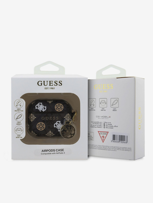 Guess Guess PU 4G Peony Charm tok AirPods 3 készülékhez Fekete