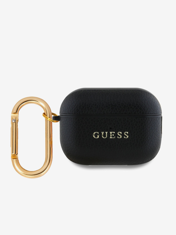 Guess Guess PU szemcsés klasszikus logós tok AirPods Pro 2 készülékhez Fekete