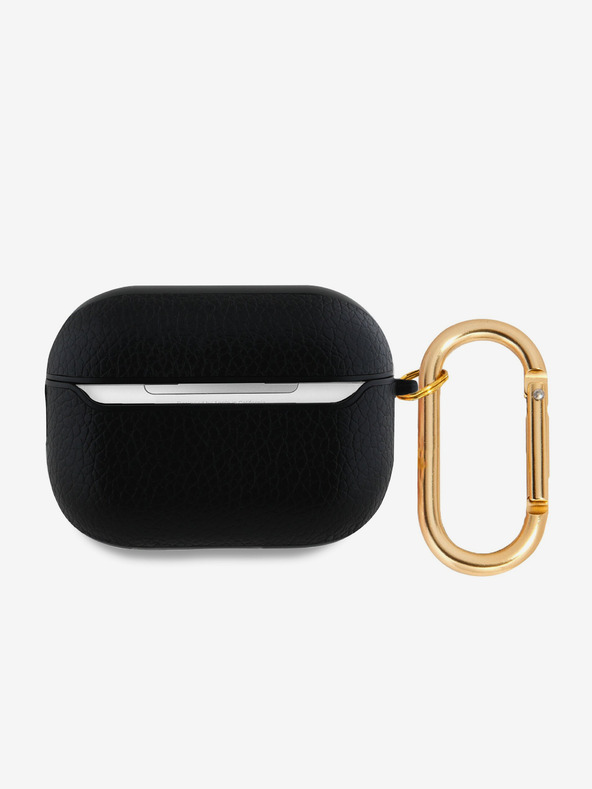 Guess Guess PU szemcsés klasszikus logós tok AirPods Pro 2 készülékhez Fekete