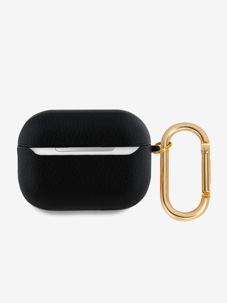 Guess Guess PU szemcsés klasszikus logós tok AirPods Pro 2 készülékhez Fekete