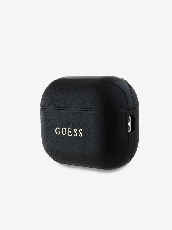 Guess Guess PU szemcsés klasszikus logós tok AirPods Pro 2 készülékhez Fekete