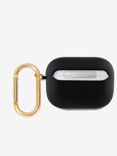 Guess Guess PU szemcsés klasszikus logós tok AirPods Pro-hoz Fekete