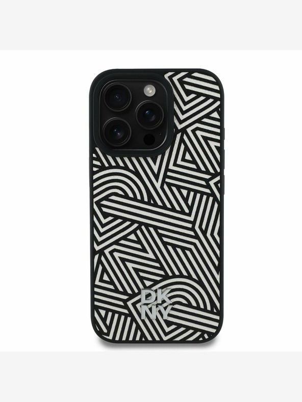DKNY DKNY PU bőr Crosswalk Pattern Magsafe hátlapi borító iPhone 16 Pro Max iPhone 16 Pro Maxhoz Elefántcsont