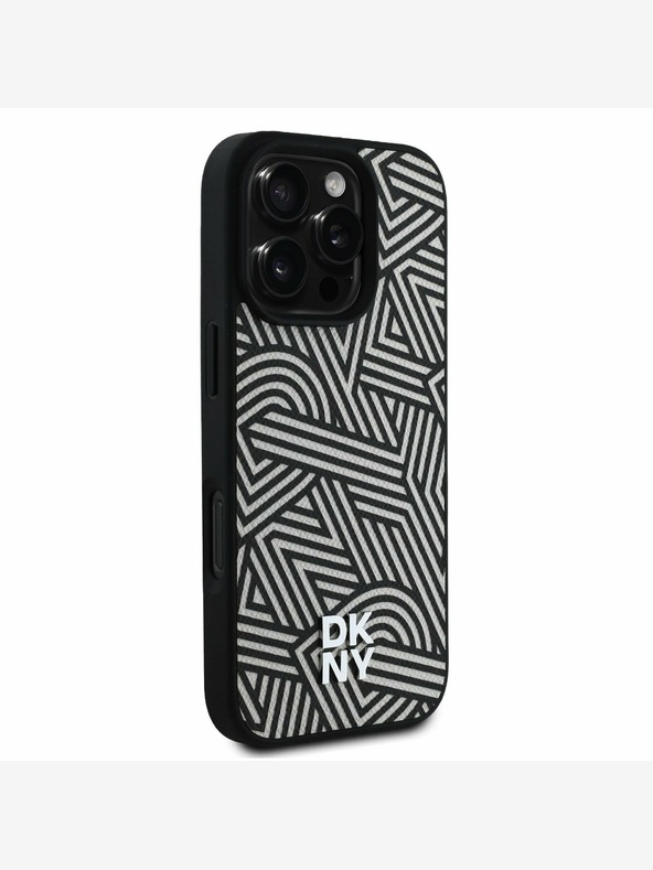 DKNY DKNY PU bőr Crosswalk Pattern Magsafe hátlapi borító iPhone 16 Pro Max iPhone 16 Pro Maxhoz Elefántcsont