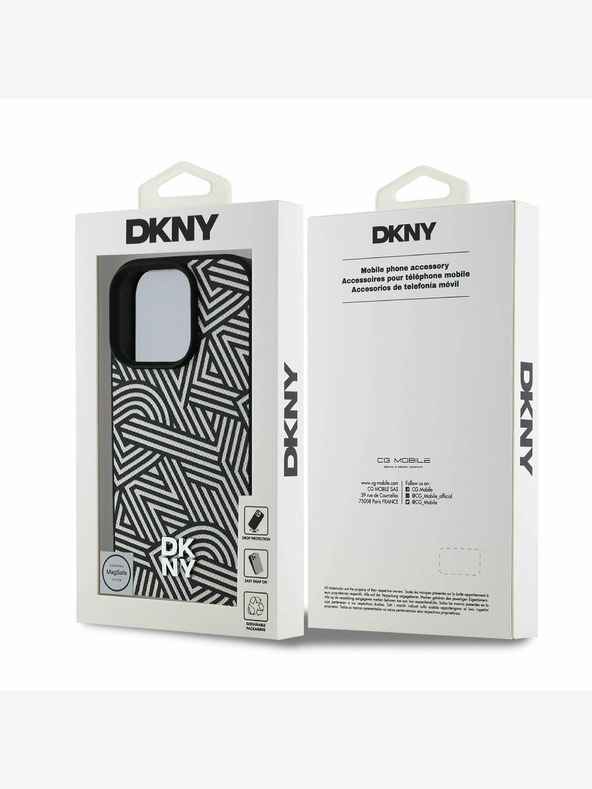 DKNY DKNY PU bőr Crosswalk Pattern Magsafe hátlapi borító iPhone 16 Pro Max iPhone 16 Pro Maxhoz Elefántcsont