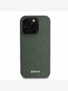 DKNY DKNY PU bőrből készült, rácsmintás, magabiztos hátlapi borító iPhone 16 Pro Max készülékhez Zöld