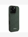 DKNY DKNY PU bőrből készült, rácsmintás, magabiztos hátlapi borító iPhone 16 Pro Max készülékhez Zöld