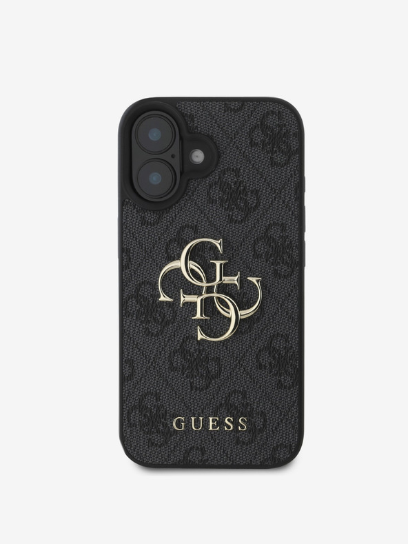 Guess Guess PU 4G fém logós fém hátlap iPhone 16-hoz Szürke