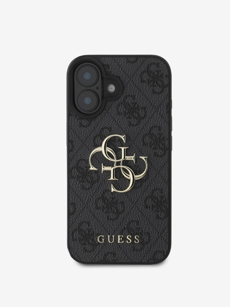 Guess Guess PU 4G fém logós fém hátlap iPhone 16-hoz Szürke