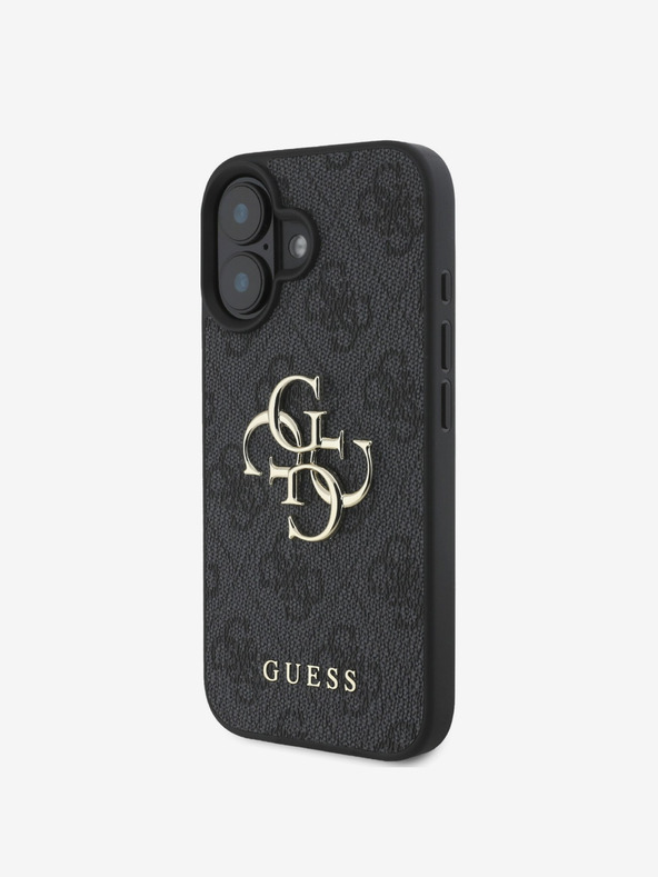Guess Guess PU 4G fém logós fém hátlap iPhone 16-hoz Szürke