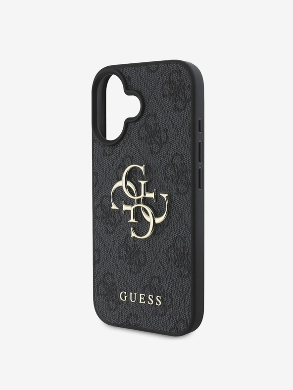 Guess Guess PU 4G fém logós fém hátlap iPhone 16-hoz Szürke