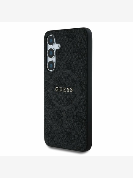 Guess PU Leather 4G Colored Ring MagSafe Zadní Kryt pro Samsung Galaxy S25+ Black Telefontok