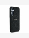 Guess PU Leather 4G Colored Ring MagSafe Zadní Kryt pro Samsung Galaxy S25+ Black Telefontok