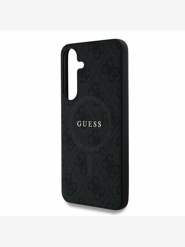Guess PU Leather 4G Colored Ring MagSafe Zadní Kryt pro Samsung Galaxy S25+ Black Telefontok