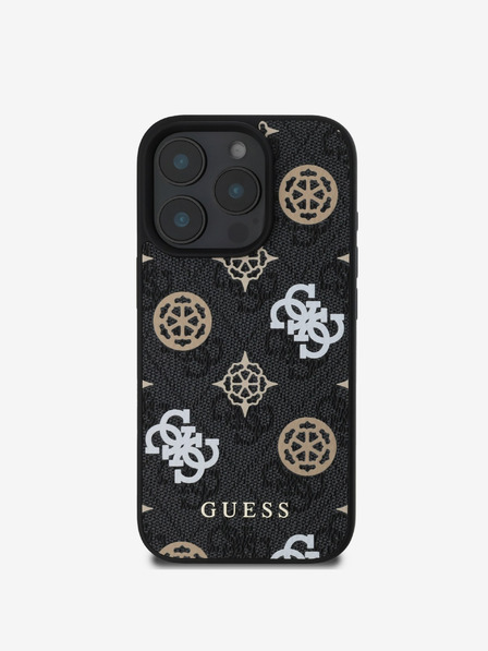 Guess Guess PU 4G Peony MagSafe MagSafe hátlap iPhone 16 Pro Max készülékhez Fekete