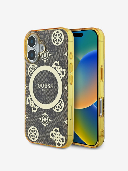Guess Guess IML 4G bazsarózsa MagSafe hátlap iPhone 16 készülékhez Barna