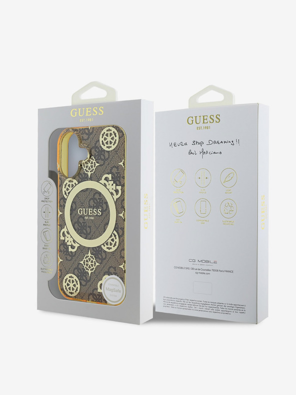 Guess Guess IML 4G bazsarózsa MagSafe hátlap iPhone 16 készülékhez Barna