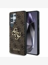 Guess PU 4G Metal Logo Zadní Kryt pro Samsung Galaxy S25 Ultra Brown Telefontok