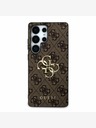 Guess PU 4G Metal Logo Zadní Kryt pro Samsung Galaxy S25 Ultra Brown Telefontok