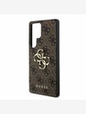Guess PU 4G Metal Logo Zadní Kryt pro Samsung Galaxy S25 Ultra Brown Telefontok