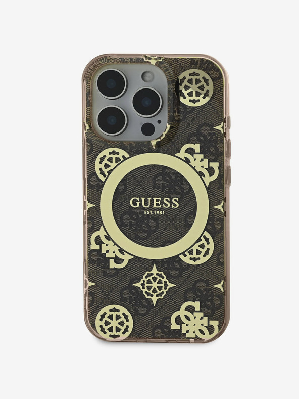 Guess Guess IML 4G Peony MagSafe hátlap iPhone 16 Pro Max készülékhez Barna