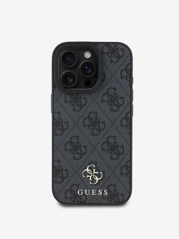Guess Guess PU 4G kis fém logós MagSafe hátlap iPhone 16 Pro készülékhez Szürke