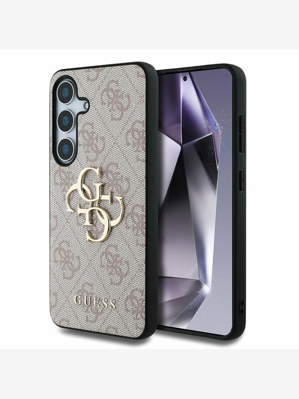 Guess Guess PU PU PU PU 4G fém logós hátlap a Samsung Galaxy S25+ rózsaszínű készülékhez