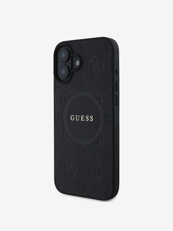 Guess Guess Sáfrányos pünkösdi bélyeg MagSafe hátlap iPhone 16 készülékhez Fekete